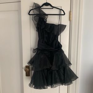 Betsey Johnson one shoulder ruffle dress
